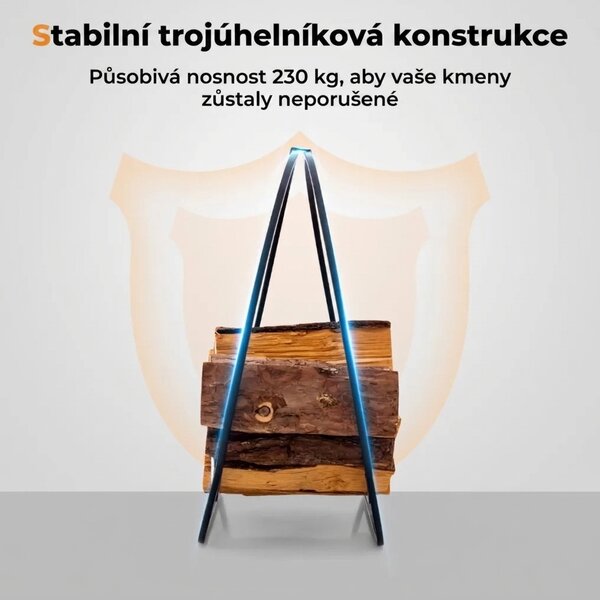 Stojan na dřevo ke krbu kovový kulatý, 60 cm HV10520DK
