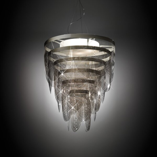 SLAMP CERSOVSFUM01T00000EU Ceremony suspension fumè large, designový lustr, 4x12W LED E27 + 1x8W LED GU10, prům. 90cm