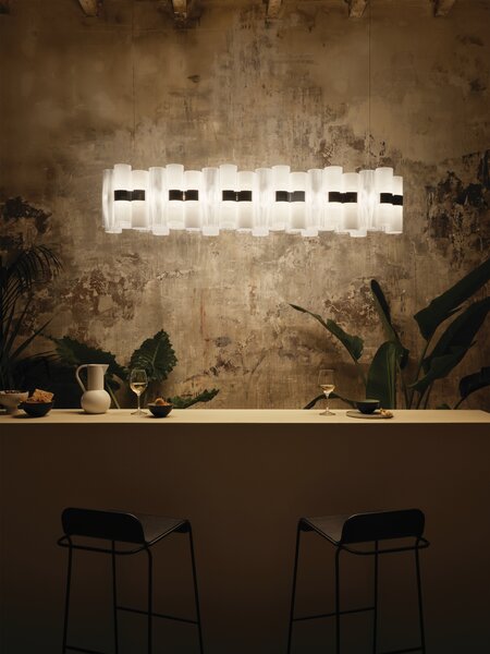 SLAMP LALS3XLWHT01T00NMTEU La Lollo white suspension linear 140, designové závěsné svítidlo, 110W LED 2700K stmívatelné, délka 142cm
