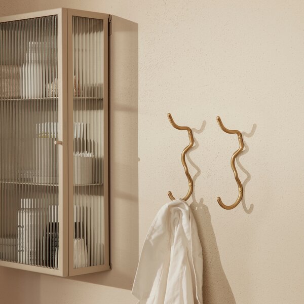 FERM LIVING Nástěnná skříňka Haze Tall, Brushed Stainless Steel