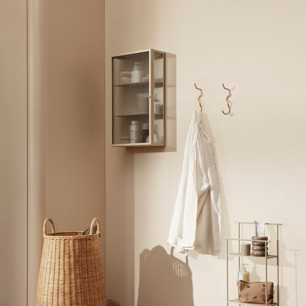 FERM LIVING Nástěnná skříňka Haze Tall, Brushed Stainless Steel