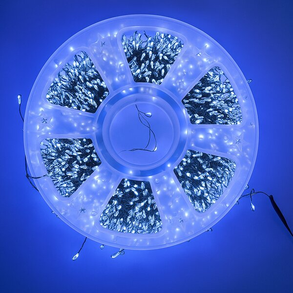 Vánoční LED světelný mikro řetěz, studená bílá, s 8 programy, 50M, 1500 LED, dálkový ovládač