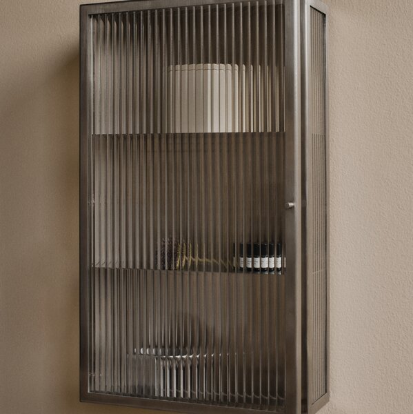 FERM LIVING Nástěnná skříňka Haze Tall, Brushed Stainless Steel