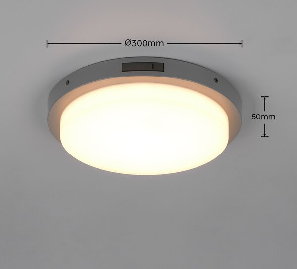 Trio T630369142 LED přisazené stropní svítidlo BERMEJO | 14W integrovaný LED zdroj | 1x1450lm | 2300+3000+4000K | pohybové čidlo | antracit