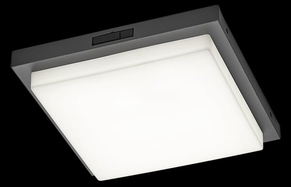 Trio T630369242 LED přisazené stropní svítidlo BERMEJO | 14W integrovaný LED zdroj | 1x1450lm | 2300+3000+4000K | pohybové čidlo | antracit