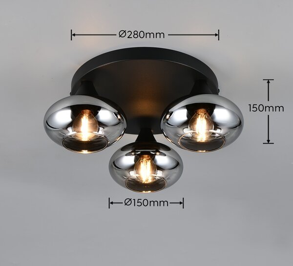 Trio TR66643054 přisazené stropní svítidlo DIVINA | 10W E14 | kouřová