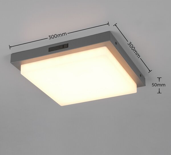 Trio T630369242 LED přisazené stropní svítidlo BERMEJO | 14W integrovaný LED zdroj | 1x1450lm | 2300+3000+4000K | pohybové čidlo | antracit