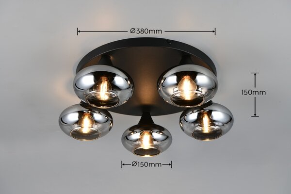 Trio TR66645054 přisazené stropní svítidlo DIVINA | 10W E14 | kouřová