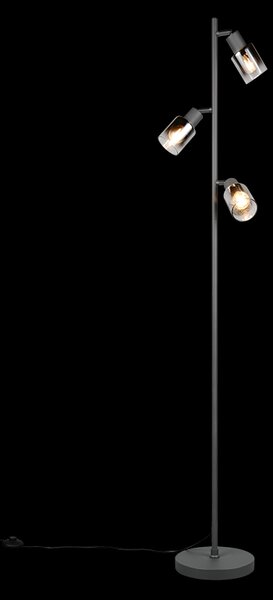 Trio TR41783042 stojací lampa CADIZ | 10W E14 | s vypínačem | černá