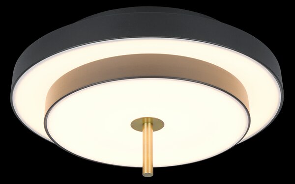 Trio T640210180 LED přisazené stropní svítidlo KEATON | 34W integrovaný LED zdroj | 1x4000lm | 2300+3000+4000K | Trio - SwitchDimmer | černá | zlatá