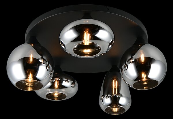 Trio T617030532 přisazené stropní svítidlo LUMINA | 10W E14 | černá | kouřová