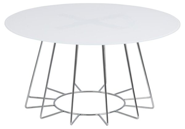 Actona Konferenční stolek Amuzu, 80x80x40 cm, bílá/chrom