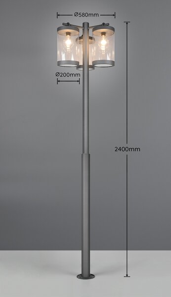 Trio T404160342 venkovní sloupek SAMBESI | 28W E27 | antracit