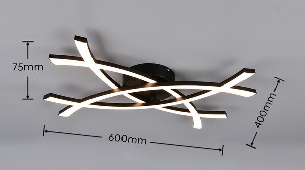 Trio TR23691132 LED nástěnné svítidlo POLLOCK | 22W integrovaný LED zdroj | 1x2500lm | 3000K | černá
