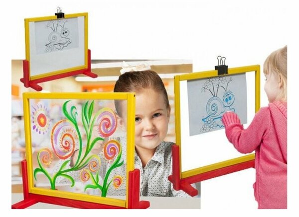Aga4Kids Dětská tabule s bezpečnostním sklem + oboustranná tabule TBS2