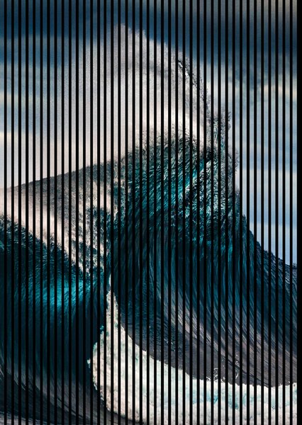 Neuhofer Designový akustický panel „Mořská vlna“ (Wave01) Vyberte požadovaný rozměr: NR. 5: 2253 x 2400 mm (4 panely)