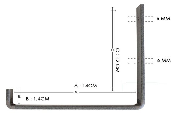 Kalune Design Nástěnná police LAM II 40 cm ořech/černá