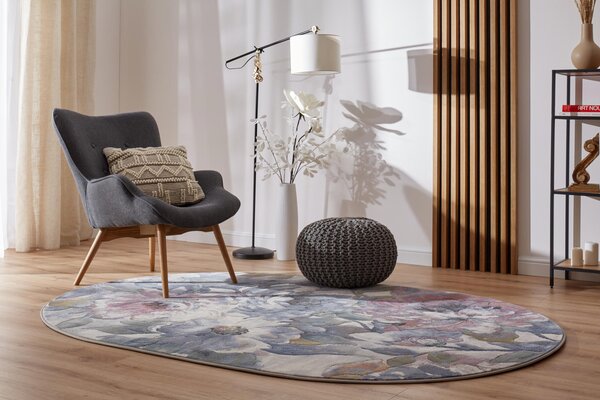 Oválný koberec Ragolle Argentum 63421 7626 Květy modrý Rozměr: 160x230 cm