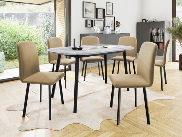 Rozkládací jídelní stůl Zerimo S 150x80, Barva dřeva: bíla + černá 5903211289934
