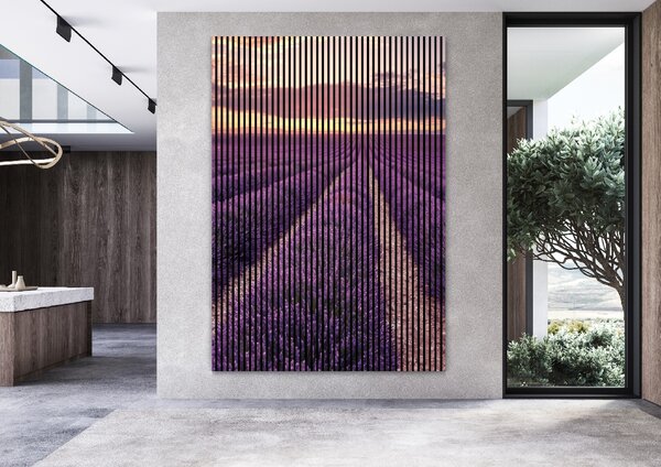 Neuhofer Designový akustický panel „Levandulové pole“ (Lavendel01) Vyberte požadovaný rozměr: NR. 4: 1693 x 2400 mm (3 panely)