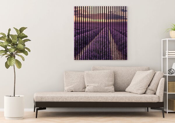 Neuhofer Designový akustický panel „Levandulové pole“ (Lavendel01) Vyberte požadovaný rozměr: NR. 4: 1693 x 2400 mm (3 panely)