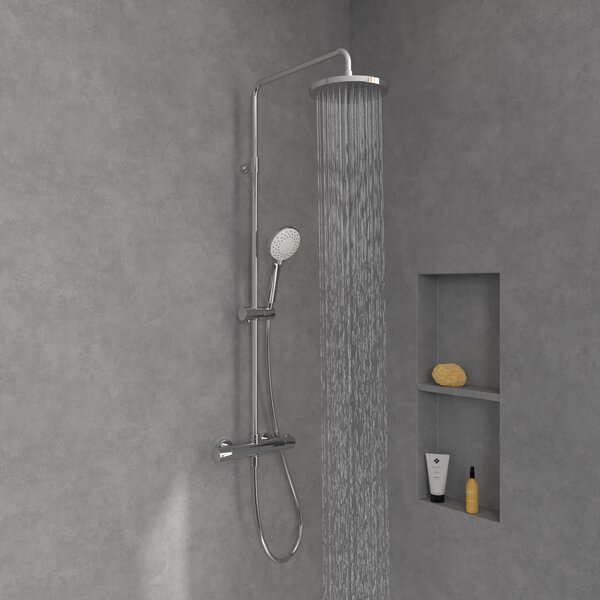 Villeroy & Boch Universal Showers sprchová sada na stěnu s termostatem s dešťovou sprchou chrom TVS10900200061