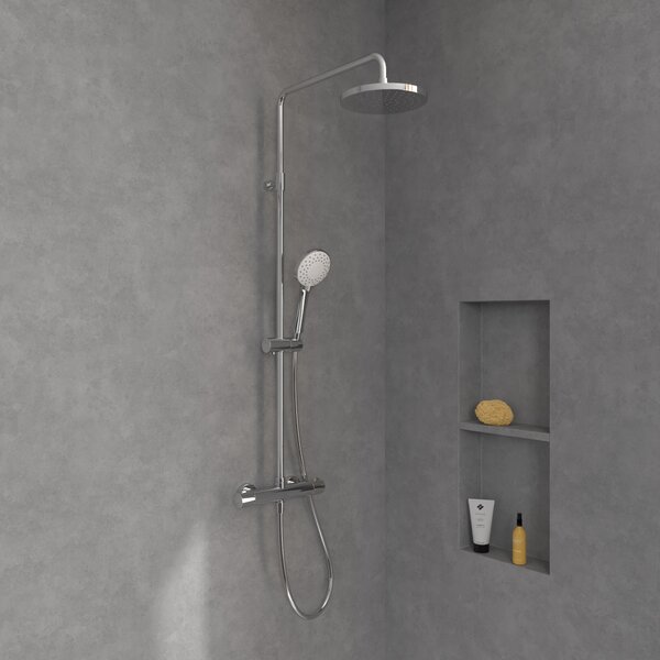 Villeroy & Boch Universal Showers sprchová sada na stěnu s termostatem s dešťovou sprchou chrom TVS10900200061