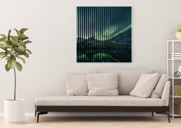 Neuhofer Designový akustický panel „Polární záře“ (Nordlichter01) Vyberte požadovaný rozměr: NR. 1: 573 x 573 mm (1 panel)