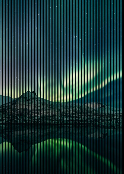 Neuhofer Designový akustický panel „Polární záře“ (Nordlichter01) Vyberte požadovaný rozměr: NR. 1: 573 x 573 mm (1 panel)