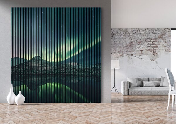 Neuhofer Designový akustický panel „Polární záře“ (Nordlichter01) Vyberte požadovaný rozměr: NR. 1: 573 x 573 mm (1 panel)