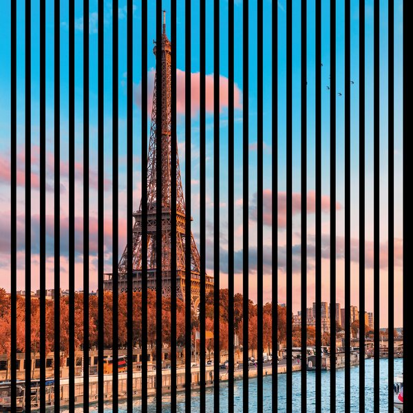 Neuhofer Designový akustický panel „Eiffelova věž“ (Eiffelturm01) Vyberte požadovaný rozměr: NR. 1: 573 x 573 mm (1 panel)