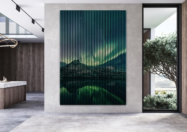 Neuhofer Designový akustický panel „Polární záře“ (Nordlichter01) Vyberte požadovaný rozměr: NR. 1: 573 x 573 mm (1 panel)