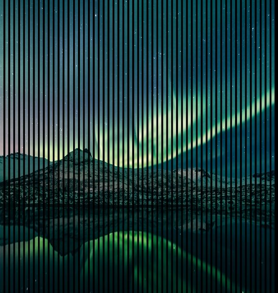 Neuhofer Designový akustický panel „Polární záře“ (Nordlichter01) Vyberte požadovaný rozměr: NR. 1: 573 x 573 mm (1 panel)