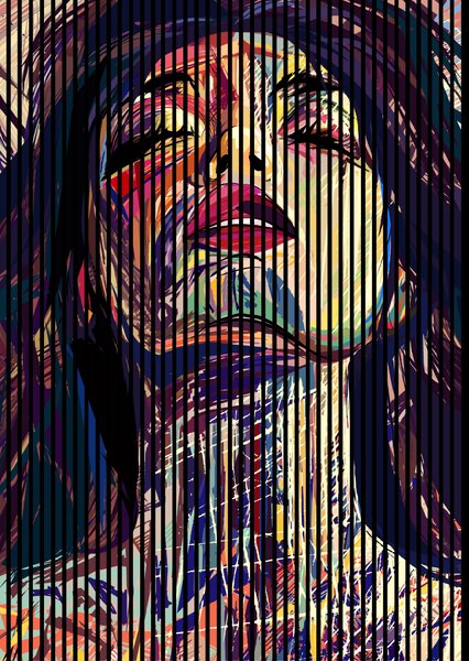 Neuhofer Designový akustický panel „Femme fatale“ (Flash01) Vyberte požadovaný rozměr: NR. 4: 1693 x 2400 mm (3 panely)