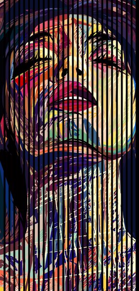 Neuhofer Designový akustický panel „Femme fatale“ (Flash01) Vyberte požadovaný rozměr: NR. 4: 1693 x 2400 mm (3 panely)