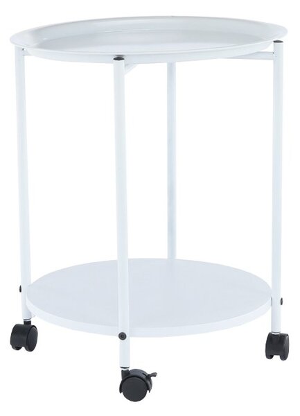 Příruční stolek 44x53cm s kolečky v bílém provedením TK2134