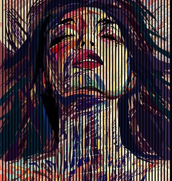 Neuhofer Designový akustický panel „Femme fatale“ (Flash01) Vyberte požadovaný rozměr: NR. 4: 1693 x 2400 mm (3 panely)