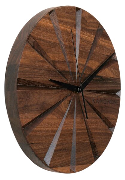 Kamohome Dřevěné nástěnné hodiny s tichým chodem ANDROMEDA Průměr hodin: 30 cm, Materiál: Buk
