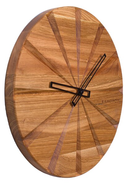 Kamohome Dřevěné nástěnné hodiny s tichým chodem ANDROMEDA Průměr hodin: 30 cm, Materiál: Buk