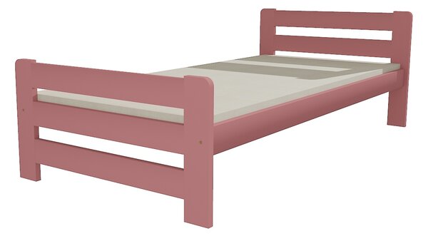 Dřevěná postel VMK 2D 90x200 borovice masiv - růžová