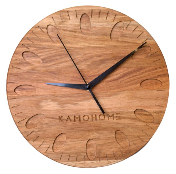 Kamohome Dřevěné nástěnné hodiny URSA Průměr hodin: 40 cm, Materiál: Ořech evropský