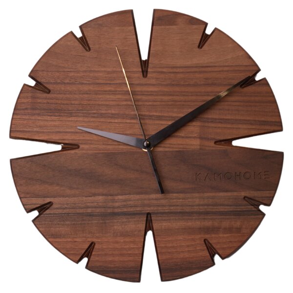 Kamohome Dřevěné nástěnné hodiny APUS Průměr hodin: 40 cm, Materiál: Ořech evropský