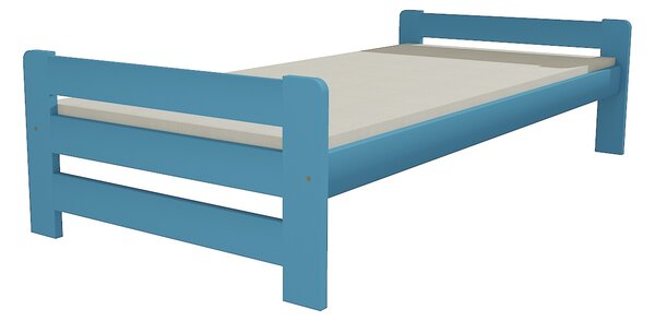 Dřevěná postel VMK 3D 90x200 borovice masiv - modrá