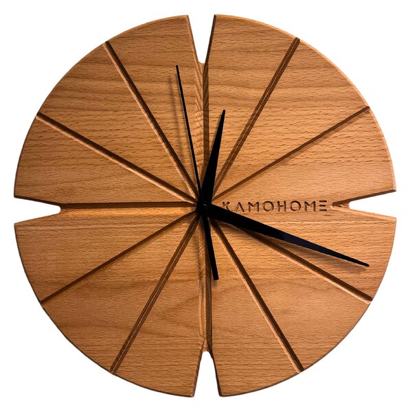 Kamohome Dřevěné nástěnné hodiny CORVUS Průměr hodin: 30 cm, Materiál: Jasan