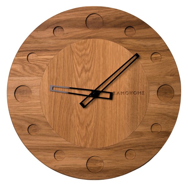 Kamohome Dřevěné nástěnné hodiny TAURUS Průměr hodin: 40 cm, Materiál: Ořech evropský
