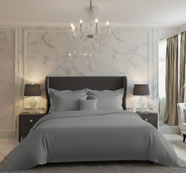 Kvalitex Saténové povlečení LUXURY COLLECTION tmavě šedé 1x 140/200, 1x 70/90cm