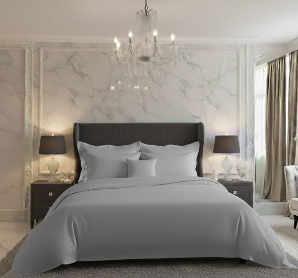 Kvalitex satén povlečení Luxury Collection světle šedé 1x 140/200, 1x 70/90cm