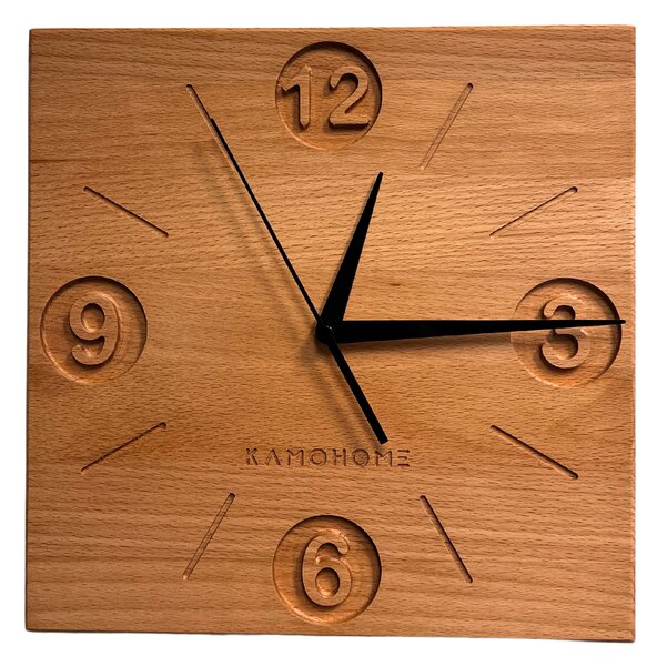 Kamohome Dřevěné nástěnné hodiny PYXIS Velikost: 28x28 cm, Materiál: Jasan