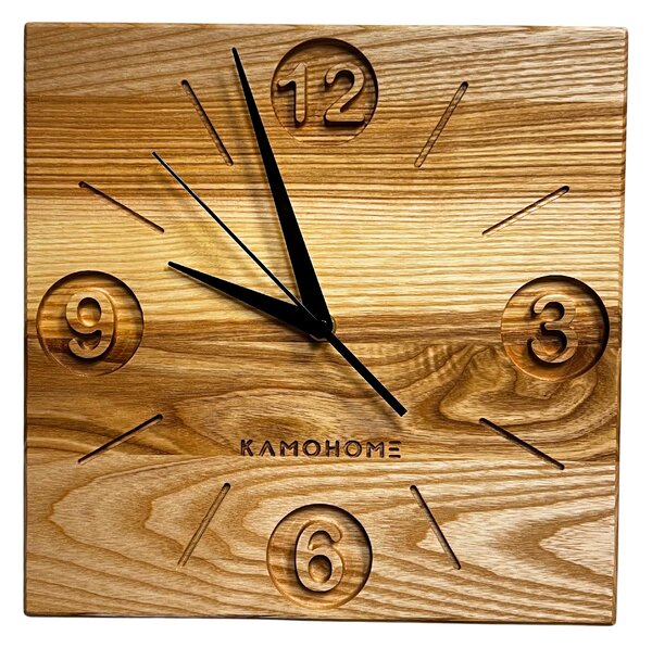 Kamohome Dřevěné nástěnné hodiny PYXIS Velikost: 28x28 cm, Materiál: Jasan