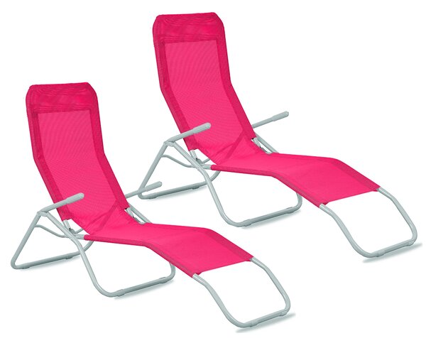 2x Zahradní lehátko Aga SIESTA Růžové